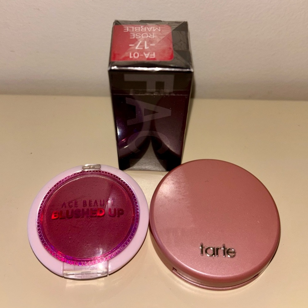 Tarte blush, Focallure Rose Marble Blush and Ace Beaute Blushed Up blush